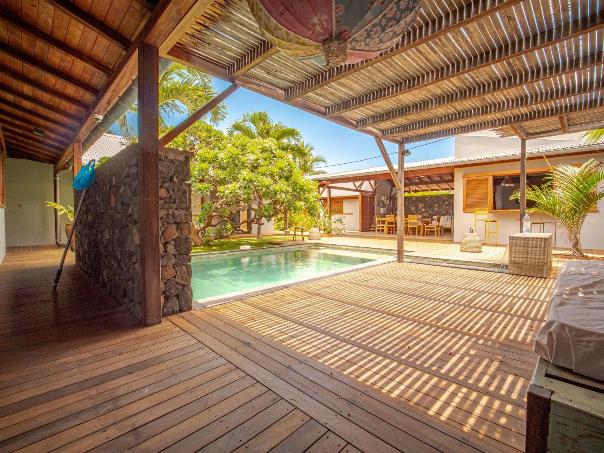 La Kaz Veloutier - Villa 4 Chambres Avec Piscine La Saline Le Bains Eksteriør bilde